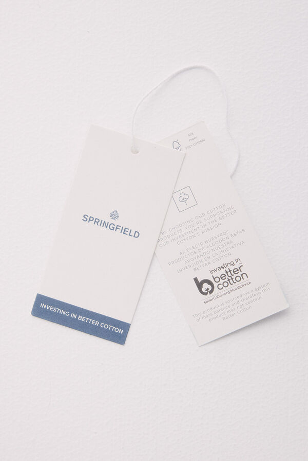 Springfield Camisa riscas de algod&atilde;o estampado