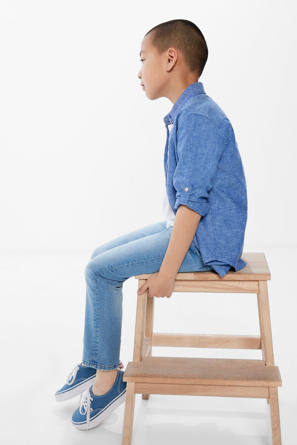Springfield Kids Camisa lino ni&ntilde;o azul