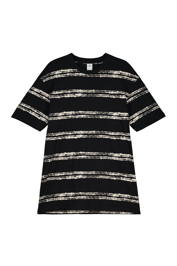 Springfield Camiseta rayas tie dye negro