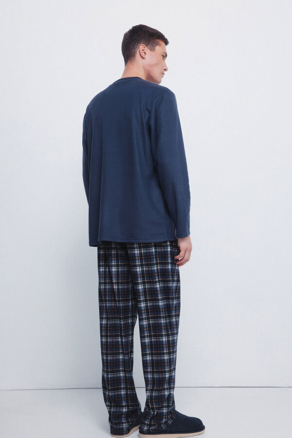 Springfield Set pijama largo tejido c&aacute;lido azul