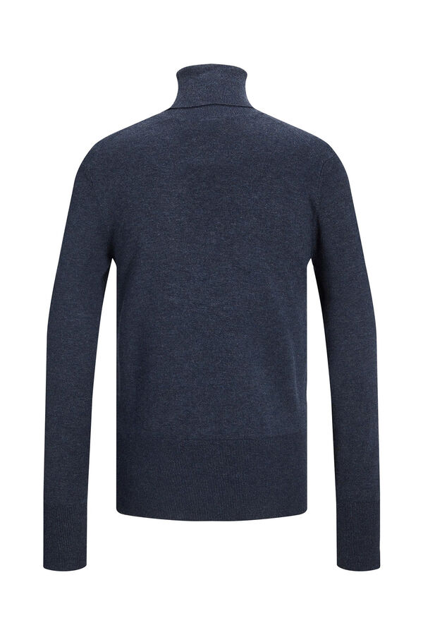 Jack & Jones Jersey punto fino cuello alto azul