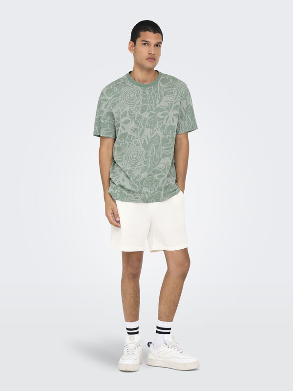Only & Sons T-shirt de manga curta estampada verde