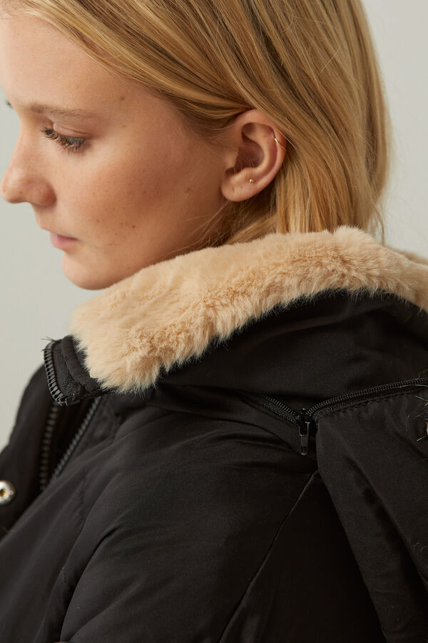 springfield Abrigo plumas largo repelente al agua negro