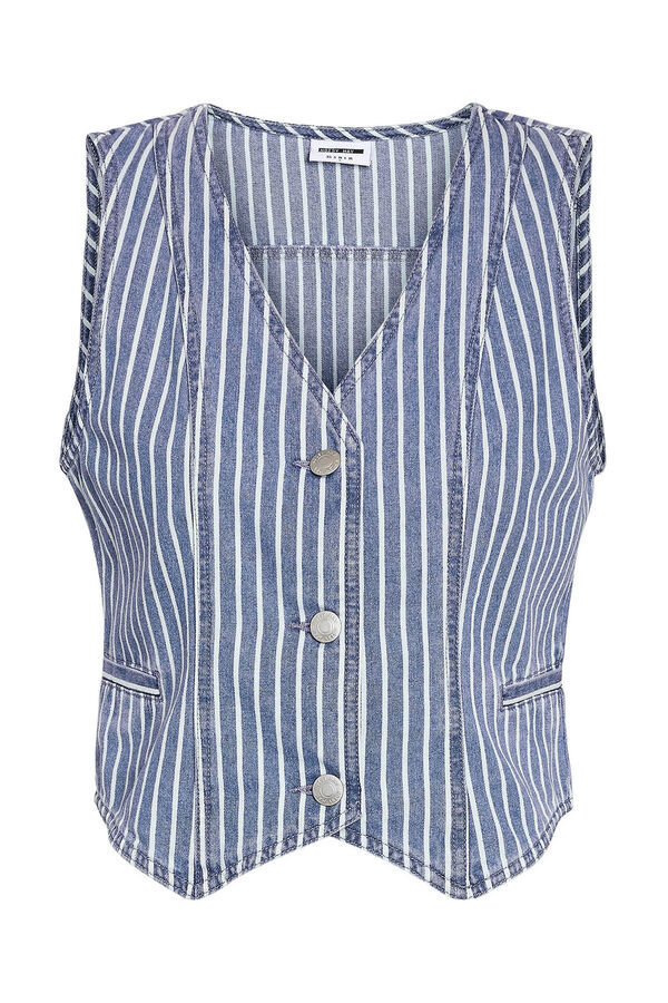 Noisy May Colete riscas estampado azul