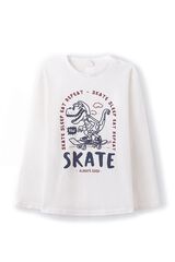 Springfield Kids Camiseta dinosaurio skater ni&ntilde;o marfil