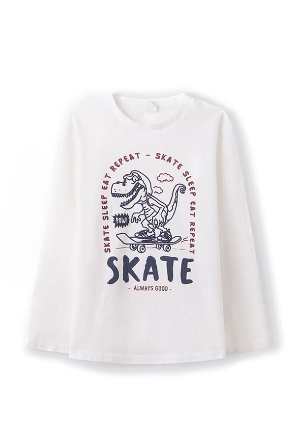 Springfield Kids Camiseta dinosaurio skater ni&ntilde;o marfil