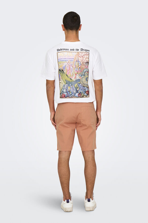 Only & Sons Bermuda chino vermelho