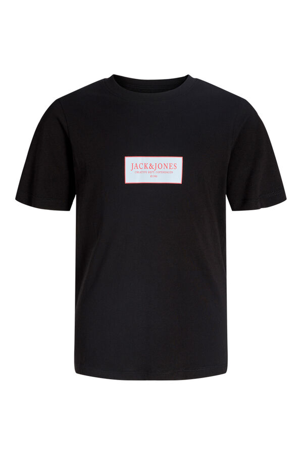 Jack & Jones Junior T-shirt b&aacute;sica logo preto