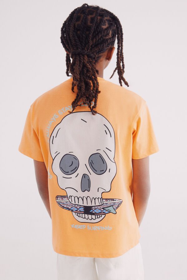 Springfield Kids Camiseta com caveira de menino vermelho