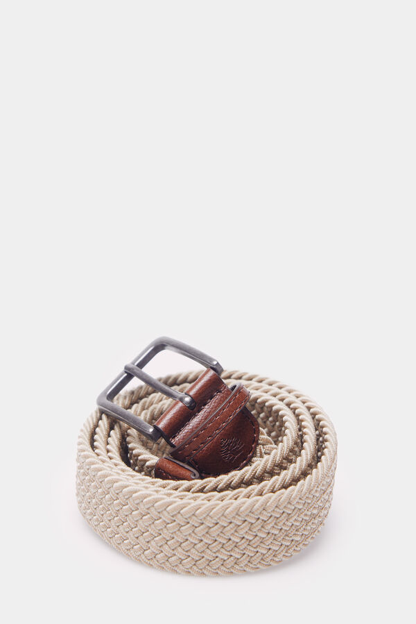 Springfield Cintur&oacute;n trenzado monocolor beige