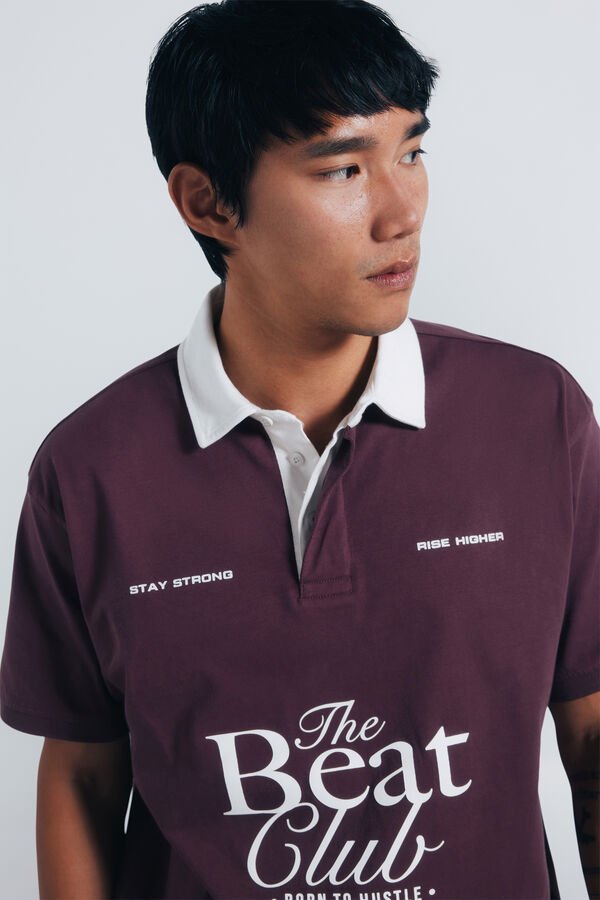 Springfield Polo rugby textos boxy fit burdeos