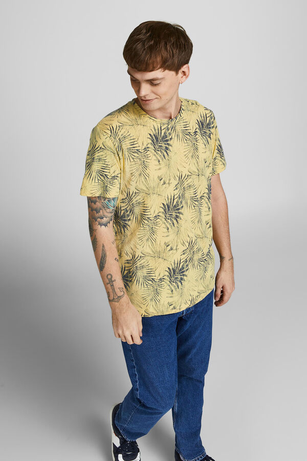 Jack & Jones Camiseta algod&oacute;n org&aacute;nico amarillo