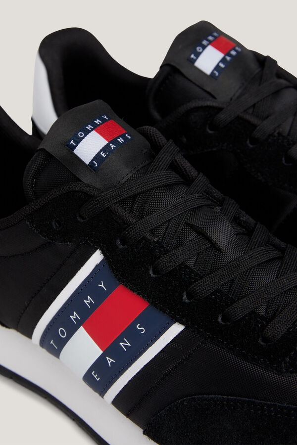 Tommy Jeans Runner Tommy Jeans de hombre con bandera negro