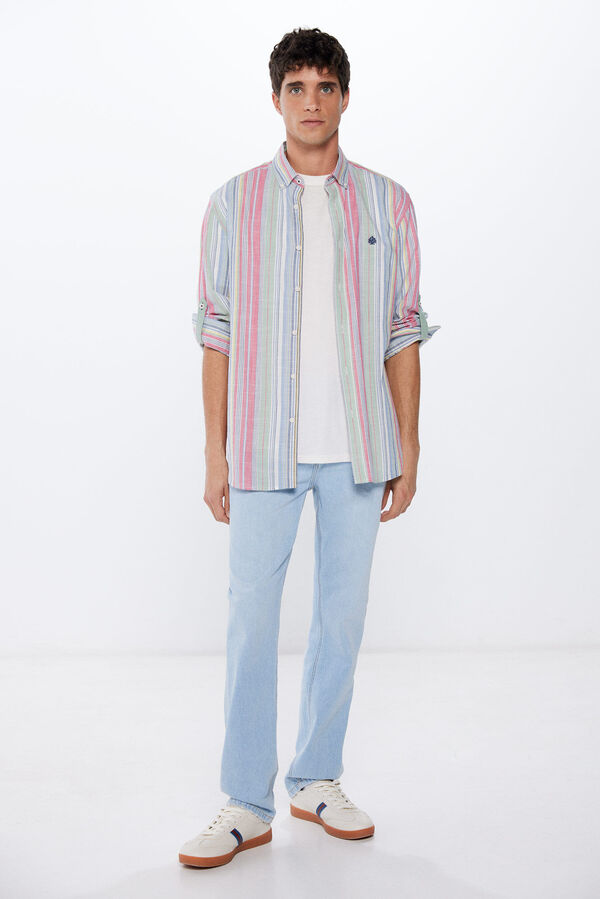 Springfield Camisa polera ligera rayas estampado