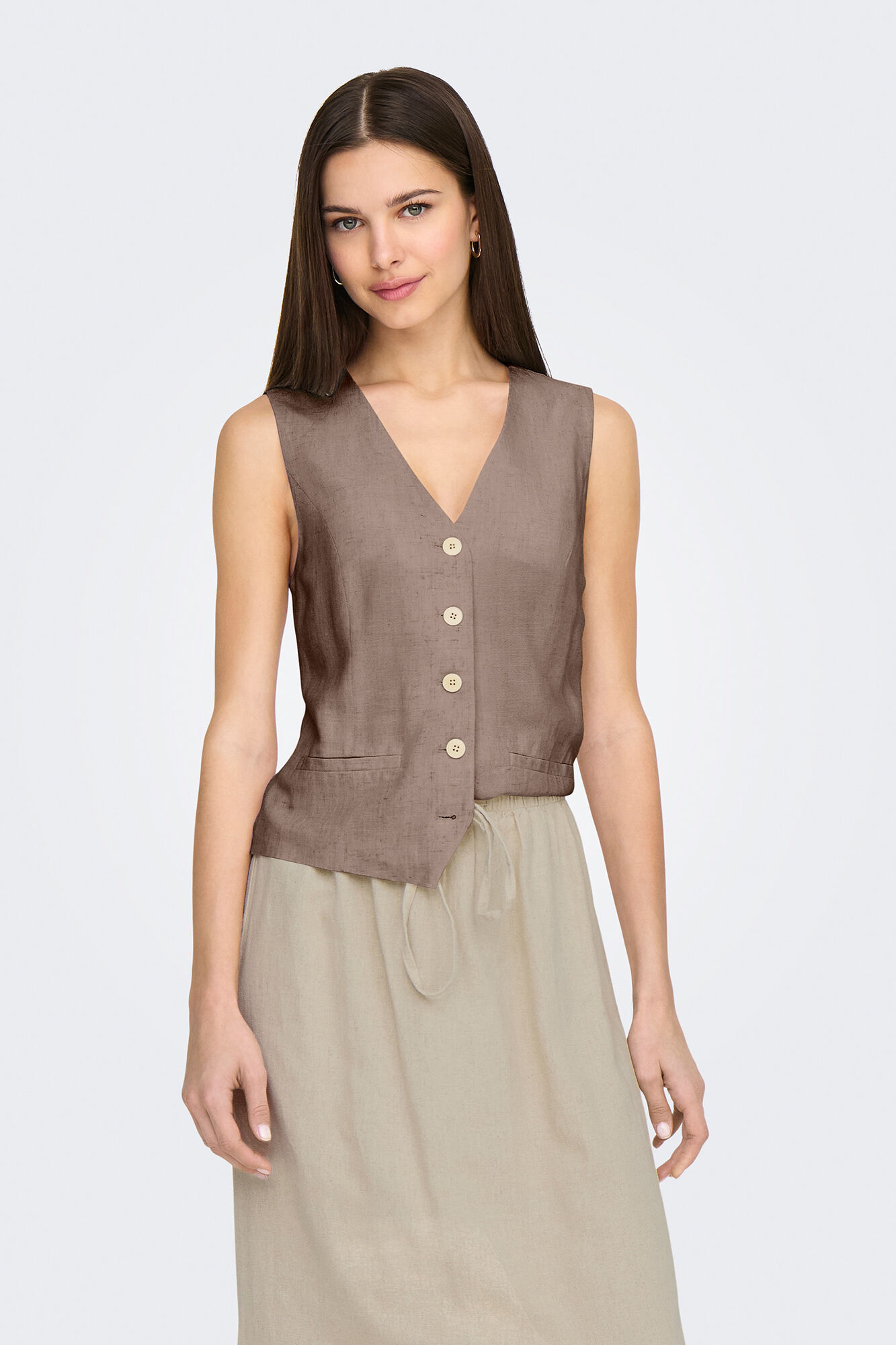 Only Chaleco de vestir de lino