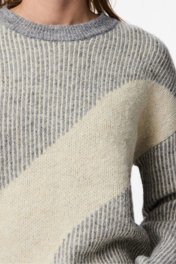 Pieces Jersey bicolor cuello contraste gris