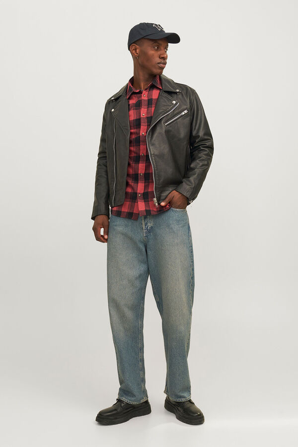 Jack & Jones Camisa xadrez slim fit vermelho