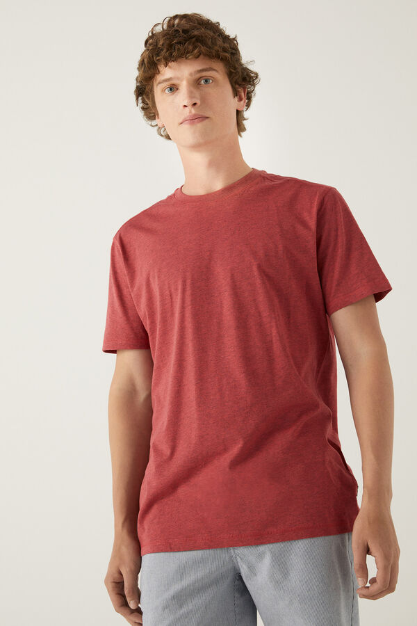Springfield Camiseta básica melange rojo
