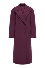 Only Abrigo largo abotonado burdeos