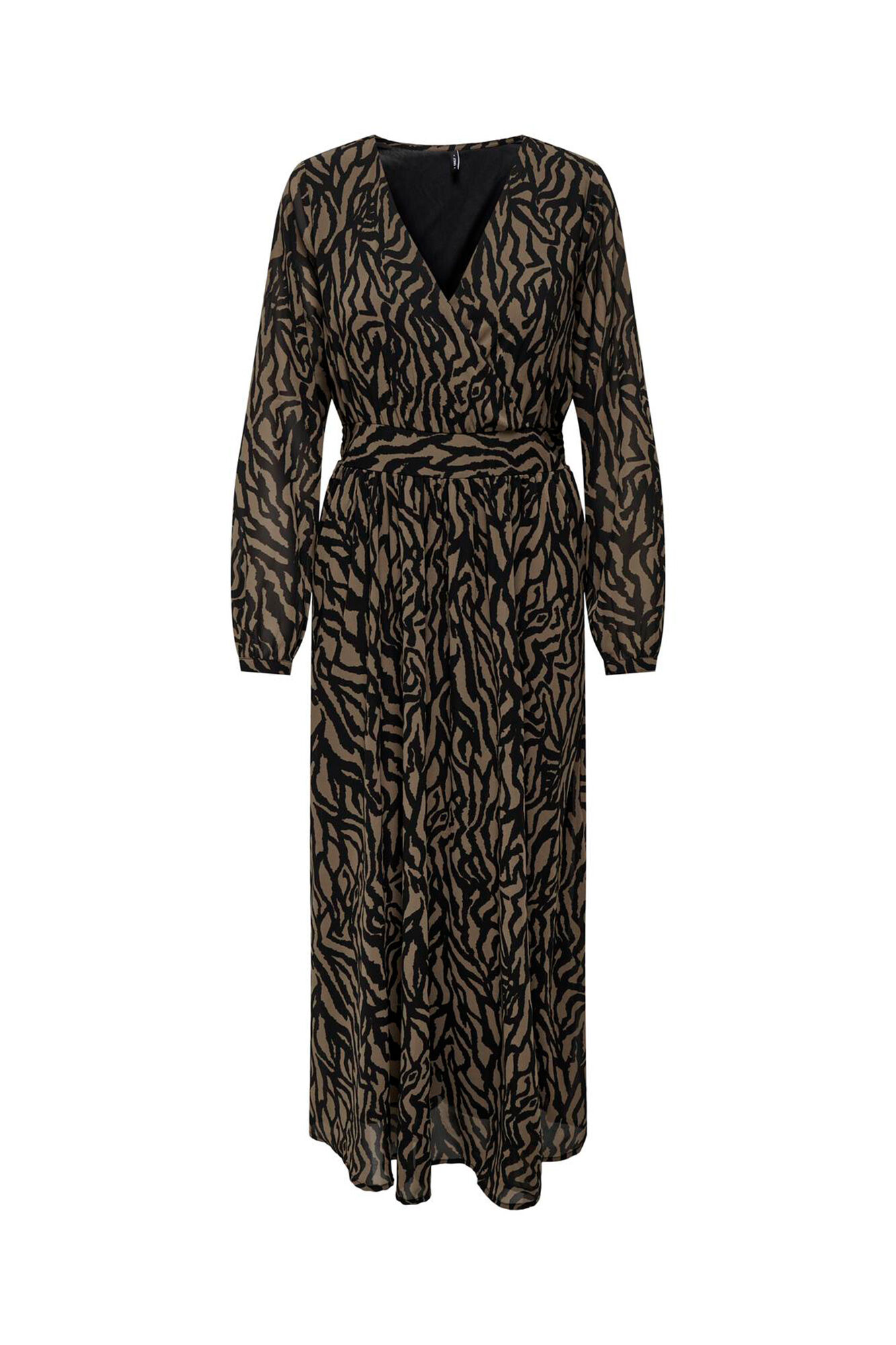 Only Vestido longo transpassado com estampado