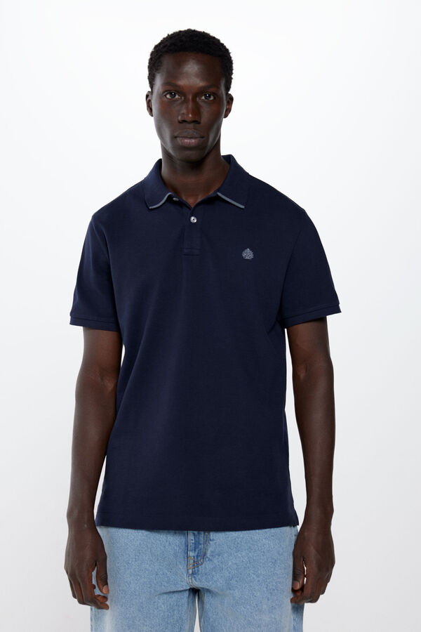 Springfield Polo piqu&eacute; slim fit contrastes azul