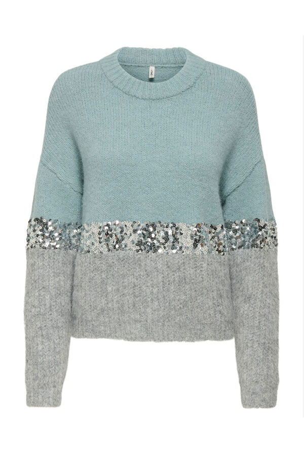 Only Jersey de lentejuelas azul