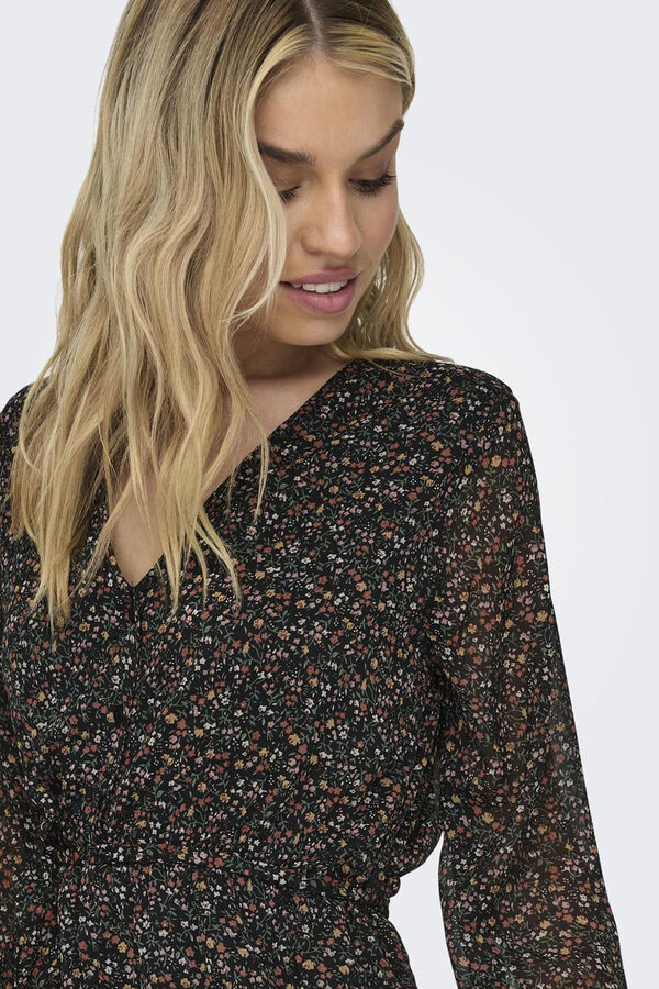 Only Vestido curto de gaze cru