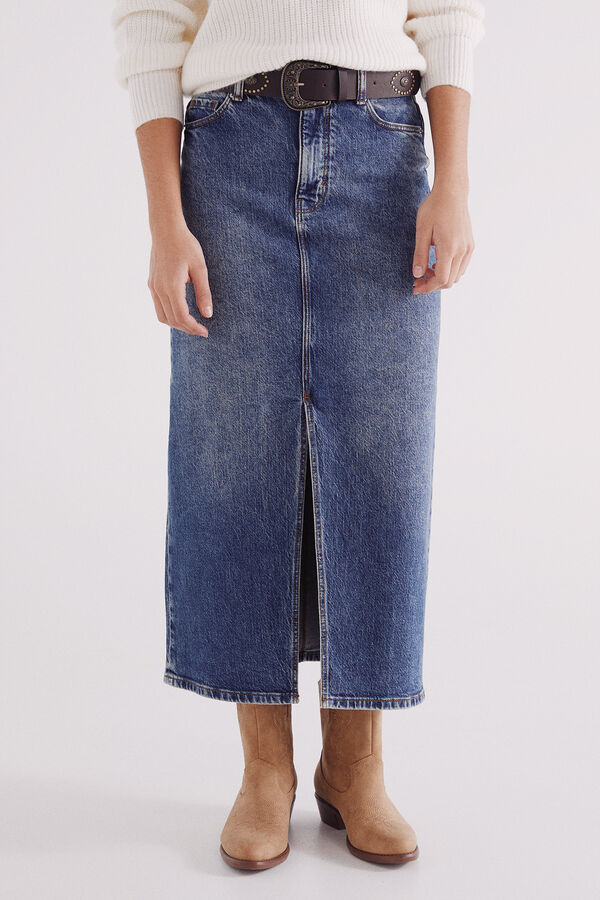 Springfield Saia de ganga midi azul
