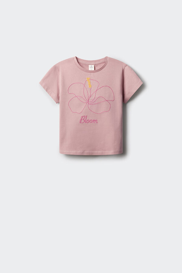 Springfield Kids Camiseta feminina hibisco rosa