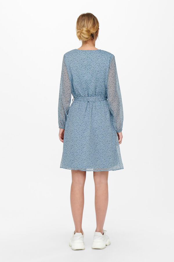 Only Vestido curto de gaze azul