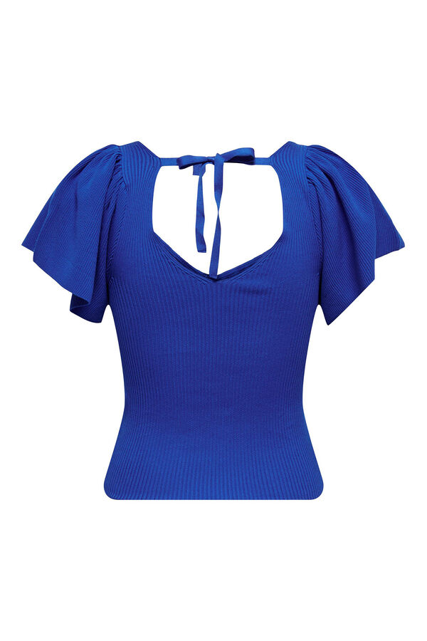 Only Top manga curta la&ccedil;o  azul