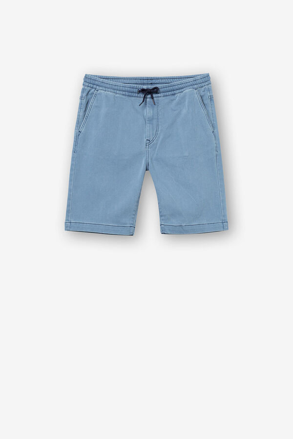 Tiffosi Cal&ccedil;&otilde;es Bermuda Indigo Knit Slim Fit azul