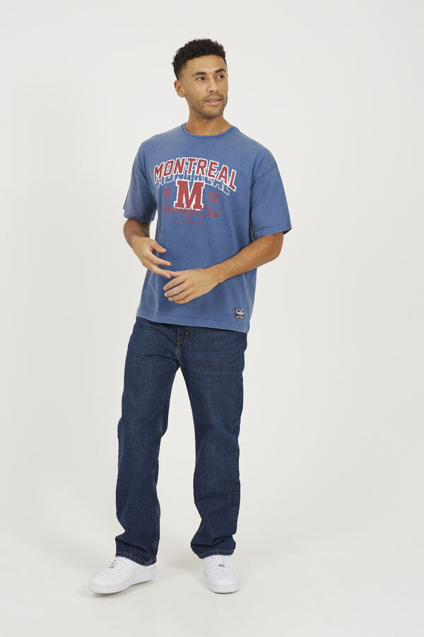 Brave Soul T-shirt de manga curta estampada azul