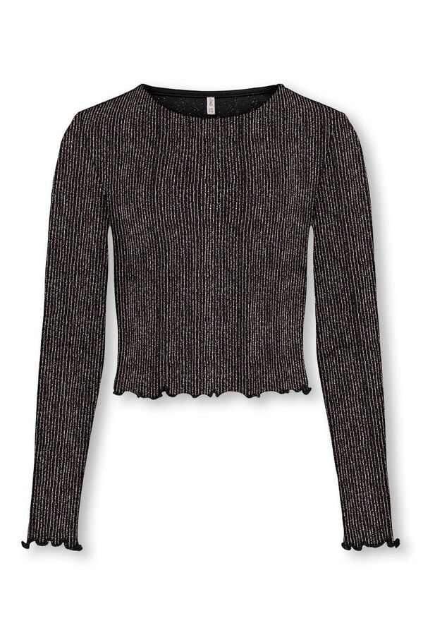 Only Girls Top de efeito brilhante cinzento