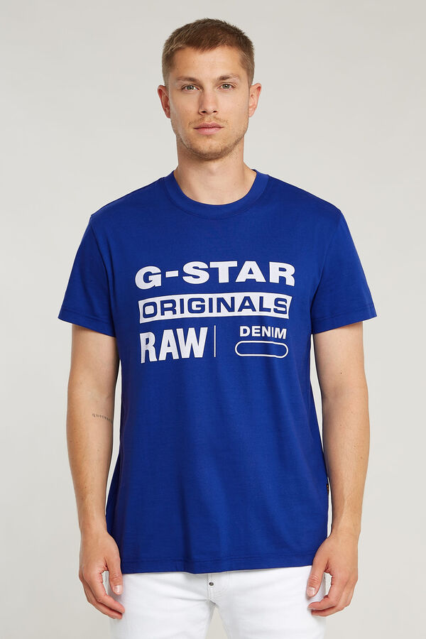 G-STAR T-shirt de manga curta  azul