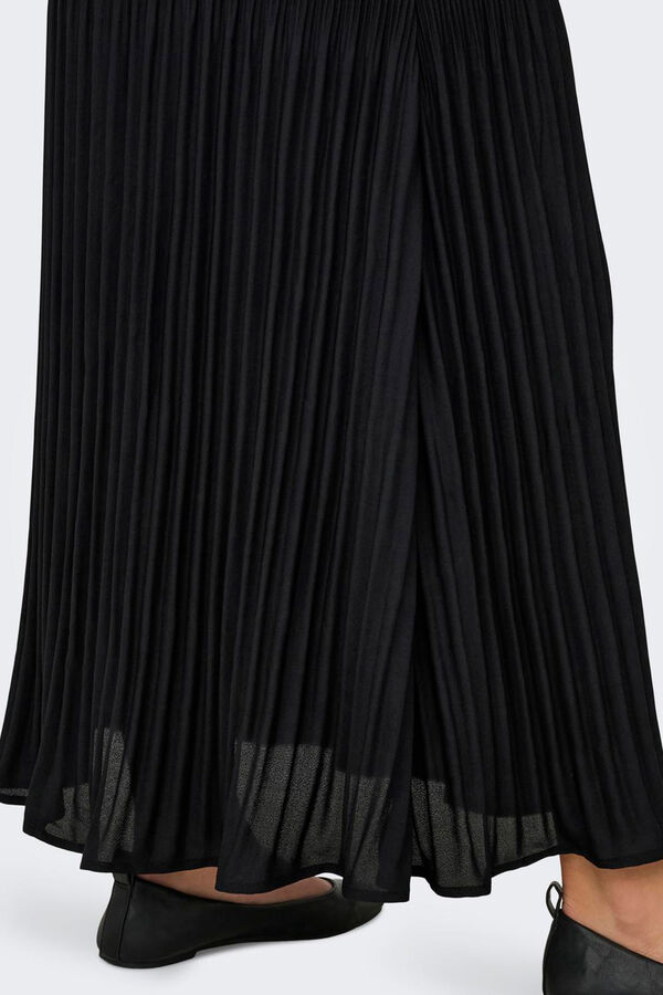 Only Falda larga plisada negro