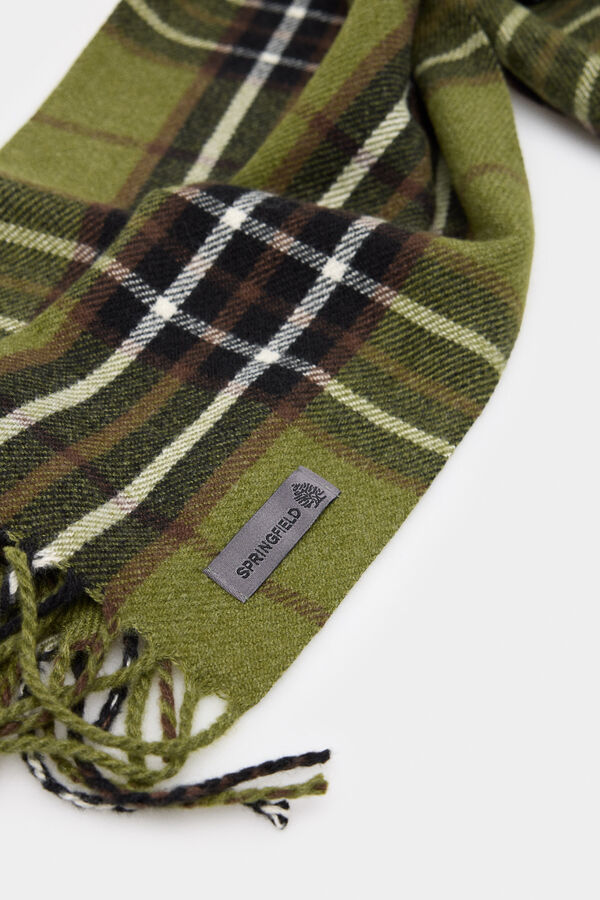 Springfield Cachecol xadrez xadrez verde estampado