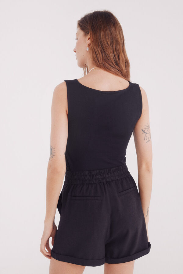 Springfield Shorts com bolsos de Lyocell preto