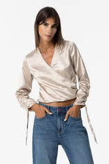 Tiffosi Blusa Cruzada Acetinada preto