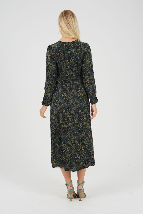 Brave Soul Vestido longo estampado verde