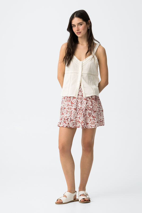 Tiffosi Saia-shorts estampada vermelho