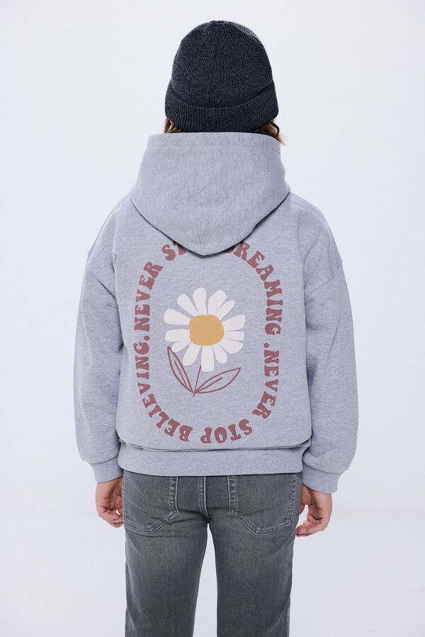 Springfield Kids Sweatshirt flor com capuz para menina cinzento