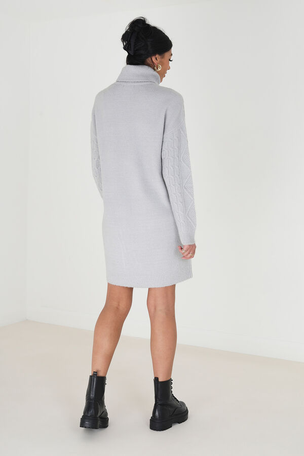 Brave Soul Vestido de punto con ochos gris