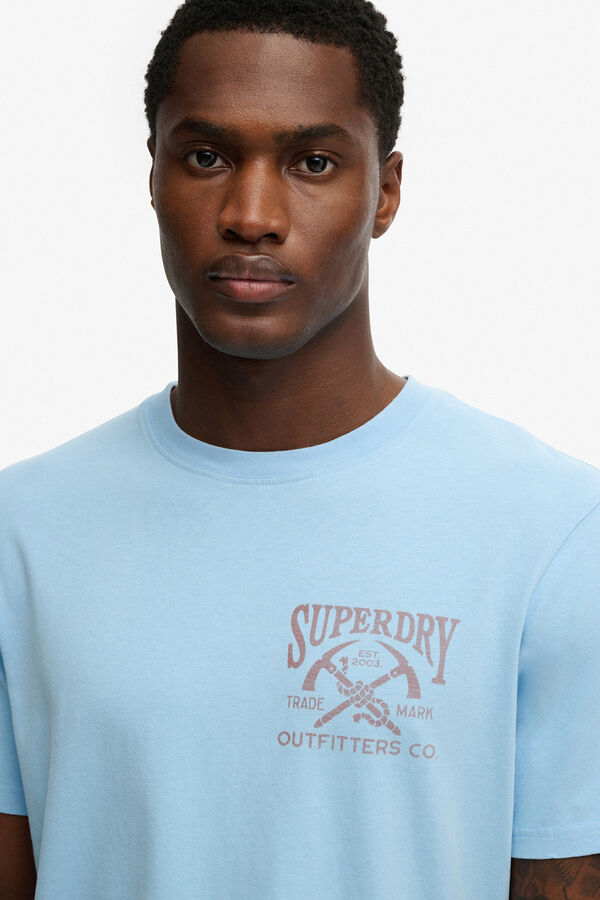 Superdry T-shirt de manga curta com estampado de montanhas azul
