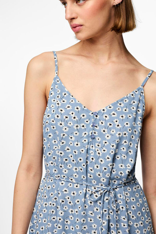 Pieces Vestido corto de tirantes azul