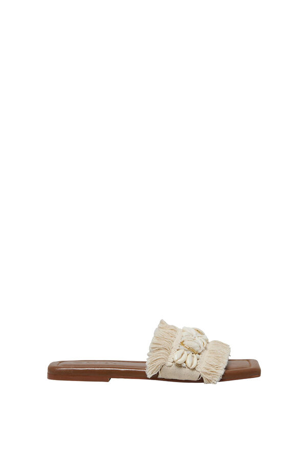 Only Sandalia plana flecos amarillo