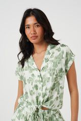 Brave Soul Blusa curta com n&oacute; na frente verde