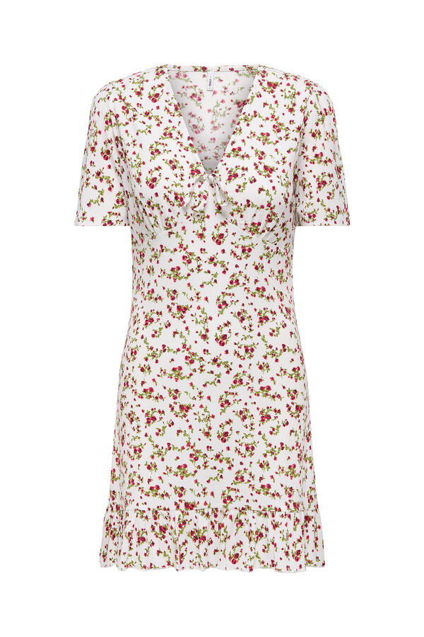 Only Vestido curto estampado floral branco