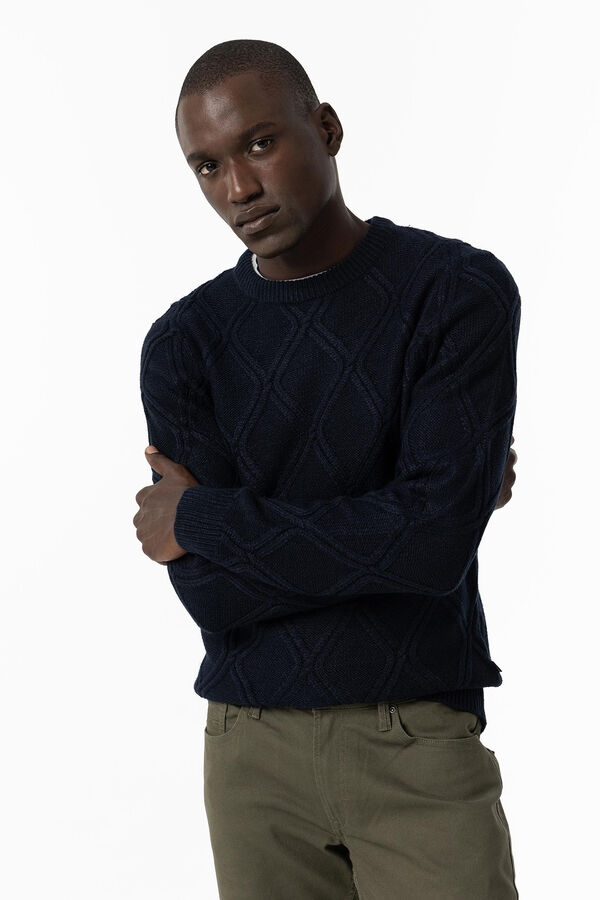 Tiffosi Jersey de Punto con Estructura azul