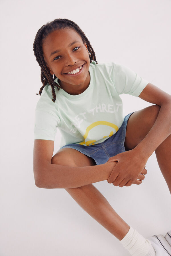 Springfield Kids Camiseta com caveira de menino verde